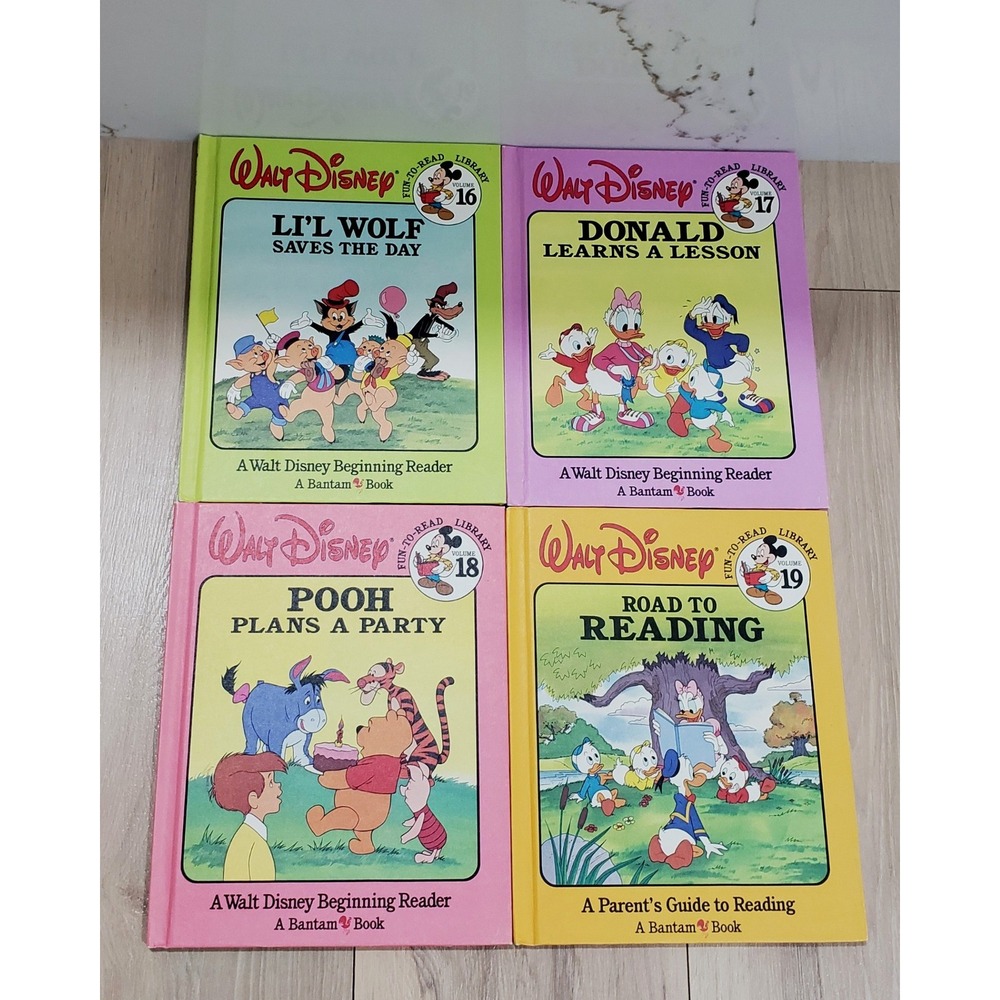 Walt Disney Beginning Readers Lot 4 Lil Wolf Donald Pooh Road to Reading